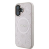 Guess Saffiano Peony Classic Logo MagSafe - Etui iPhone 16 Plus (różowy) (GUHMP16MPSAPSMEP)
