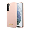 Guess Silicone Script Metal Logo - Etui Samsung Galaxy S23+ (różowy) (GUHCS23MLSLMGPP)
