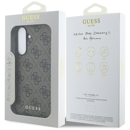 Guess 4G Metal Gold Logo - Etui do Samsung Galaxy A36 5G (brązowy) (GUHCSA36G4GFBR)