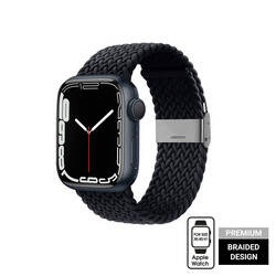 Crong Wave Band – Pleciony pasek do Apple Watch 38/40/41/42 mm (grafitowy) (CRG-40WAV-CRL)