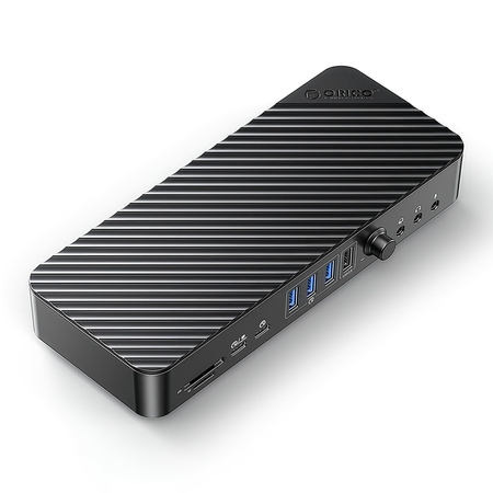 Orico Stacja dokująca USB-C 10 Gbps, 2x DP 4K, HDMI 4K, PD 60W, 6x USB-A, karty SD, audio (DKA20-V1-EU-BK-EP)