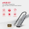Unitek Hub USB-C aluminium 7w1 USB-C - szary (H1118A)