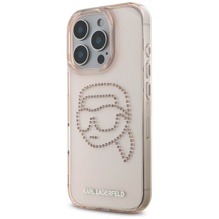 Karl Lagerfeld IML Rhinestones Karl Head - Etui do iPhone 16 Pro (różowy) (KLHCP16LHKHDCELP)