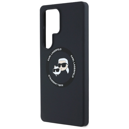 Karl Lagerfeld Silicone Double Heads And Circle MagSafe - Etui Samsung Galaxy S25 Ultra (czarny) (KLHMS25LSKCHTCK)