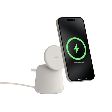 Belkin Ładowarka 3w1, magnetyczna Qi2 15W, do iPhone, AppleWatch, AirPods, kremowa (WIZ027VFH37)