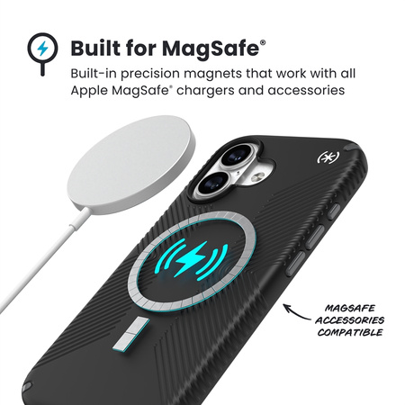 Speck Presidio2 Grip MagSafe - Etui iPhone 17 (Black / Slate Grey / White) (150958-D143)