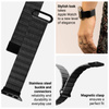 Crong Eclipse - Skórzany pasek magnetyczny Apple Watch 44/45/46/49 mm (czarny) (CRG-44ECL-BLK)