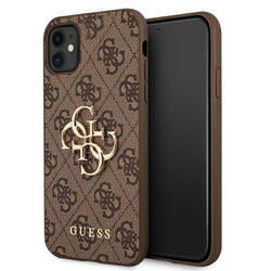 Guess 4G Big Metal Logo - Etui iPhone 11 (brązowy) (GUHCN614GMGBR)