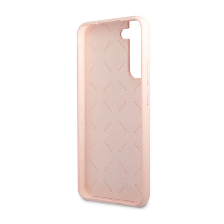 Guess Silicone Script Metal Logo - Etui Samsung Galaxy S23+ (różowy) (GUHCS23MLSLMGPP)