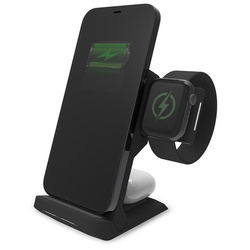 STM ChargeTree Go – Mobilna ładowarka bezprzewodowa 3w1 do iPhone, AirPods i Apple Watch (czarny) (STM-931-322Z-02)