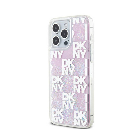 DKNY Liquid Glitter Multilogo - Etui iPhone 15 Pro Max (różowy) (DKHCP15XLCPEPP)
