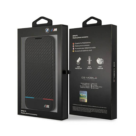 BMW Booktype M Collection Triangles - Etui Samsung Galaxy S22+ (czarny) (BMBKS22MPUCARTCBK)