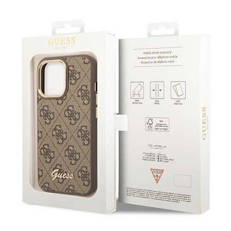 Guess 4G Metal Camera Outline Case – Etui iPhone 14 Pro (Brązowy) (GUHCP14LHG4SHW)