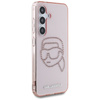 Karl Lagerfeld Rhinestones Karl Head Logo - Etui Samsung Galaxy S25 (różowy) (KLHCS25SHKHDCELP)