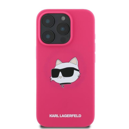 Karl Lagerfeld Silicone Choupette Head Print MagSafe - Etui iPhone 16 Pro Max (fuksja) (KLHMP16XSCHPPLF)