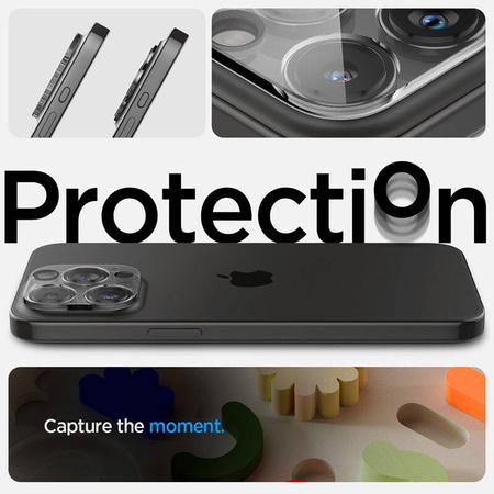 Spigen Optik.TR Camera Protector - Szkło ochronne na obiektyw do iPhone 15 Pro / 15 Pro Max / iPhone 14 Pro / 14 Pro Max (2 szt) (Przezroczysty) (AGL05761)