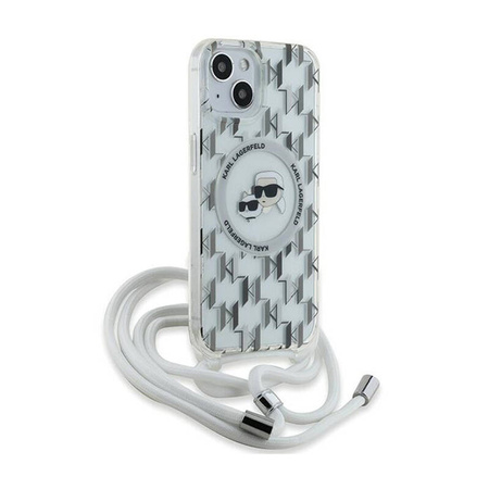 Karl Lagerfeld IML Crossbody Monogram Karl & Choupette Head MagSafe - Etui iPhone 15 / 14 / 13 (przezroczysty) (KLHMP15SHCKCKLCT)