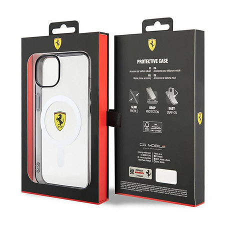Ferrari Outline Magsafe - Etui iPhone 14 Plus (Przezroczysty) (FEHMP14MURKT)