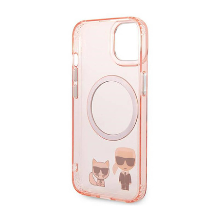 Karl Lagerfeld Karl & Choupette Aluminium MagSafe - Etui iPhone 14 Plus (różowy) (KLHMP14MHKCP)