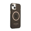 Guess Gold Outline Translucent MagSafe - Etui iPhone 13 (czarny) (GUHMP13MHTCMK)