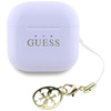 Guess Glossy Effect Printed Classic Logo & Charm - Słuchawki Bluetooth TWS + etui ładujące (lawendowy) (GUTWSXMCCLU)