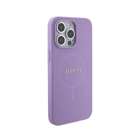 Guess Saffiano MagSafe - Etui iPhone 15 Pro Max (fioletowy) (GUHMP15XPSAHMCU)