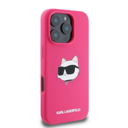 Karl Lagerfeld Silicone Choupette Head Print MagSafe - Etui iPhone 16 Pro Max (fuksja) (KLHMP16XSCHPPLF)