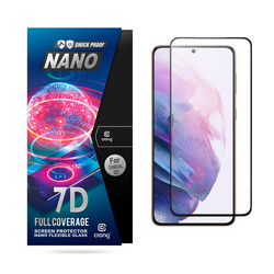 Crong 7D Nano Flexible Glass – Niepękające szkło hybrydowe 9H na cały ekran Samsung Galaxy S21 (CRG-7DNANO-SGA21)