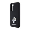 Karl Lagerfeld Silicone Karl & Choupette Metal Pin - Etui Samsung Galaxy S24 (czarny) (KLHCS24SSMHKCNPK)