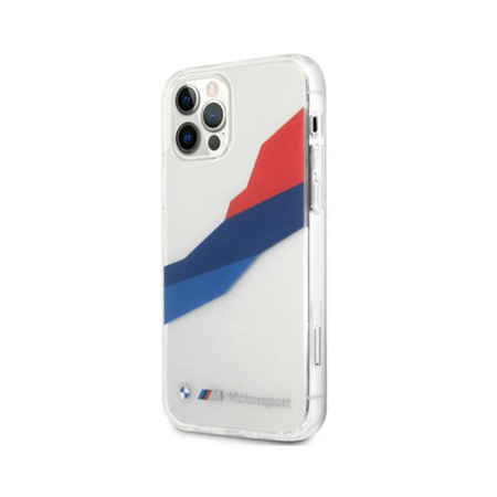 BMW Motorsport Tricolor - Etui iPhone 12 Pro Max (przezroczysty) (BMHCP12LSKTGT)