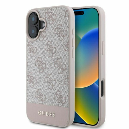 Guess 4G Bottom Stripe - Etui iPhone 16 (różowy) (GUHCP16SG4GLPI)