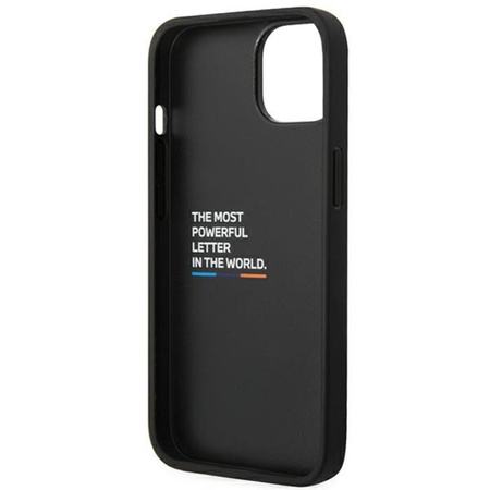BMW Leather Hot Stamp Tricolor – Etui iPhone 14 Plus (Czarny) (BMHCP14M22PTDK)