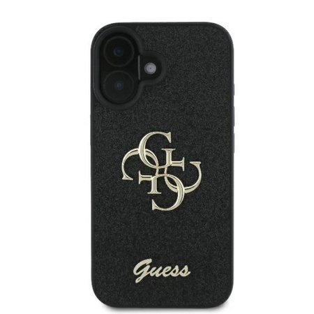 Guess Fixed Glitter Big 4G - Etui iPhone 16 Plus (czarny) (GUHCP16MHG4SGK)