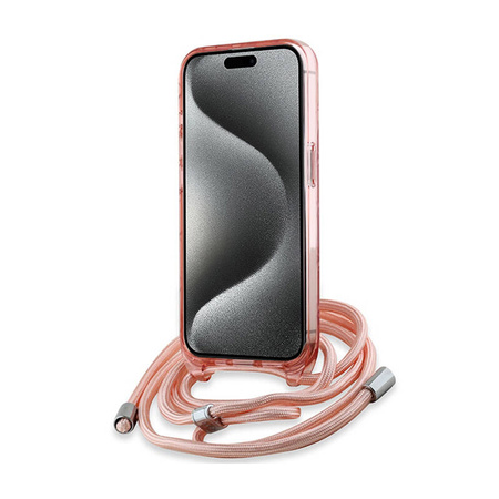 Karl Lagerfeld IML Crossbody Monogram Karl & Choupette Head MagSafe - Etui iPhone 15 Pro (różowy) (KLHMP15LHCKCKLCP)