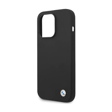 BMW Silicone Metal Logo - Etui iPhone 15 Pro Max (czarny) (BMHCP15XSILBK)