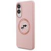 Karl Lagerfeld Silicone Double Heads And Circle MagSafe - Etui Samsung Galaxy S25 Edge (różowy) (KLHMS25ESKCHTCP)