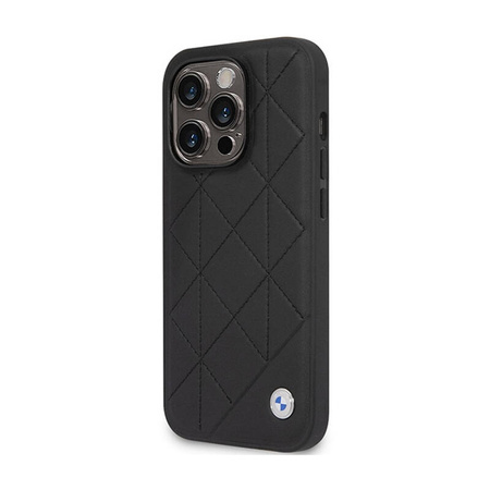 BMW Leather Quilted - Etui iPhone 14 Pro (czarny) (BMHCP14L22RQDK)