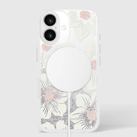 Kate Spade New York Liquid Glitter MagSafe - Etui iPhone 16 (Hollyhock Floral) (KS054600)