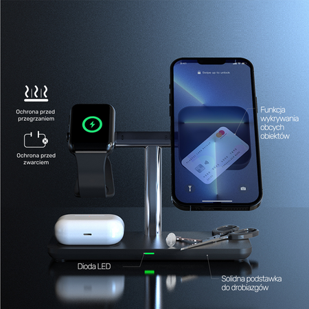 Unitek Ładowarka magnetyczna 3w1 iPhone Watch AirPods 15W (P1212A)