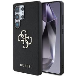 Guess Grained Big 4G Logo Small Classic Logo - Etui do Samsung Galaxy S25 Ultra (czarny) (GUHCS25LPGT4MBK)