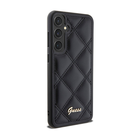 Guess Quilted Metal Logo - Etui Samsung Galaxy S23 FE (czarny) (GUHCS23FEPSQSQSK)