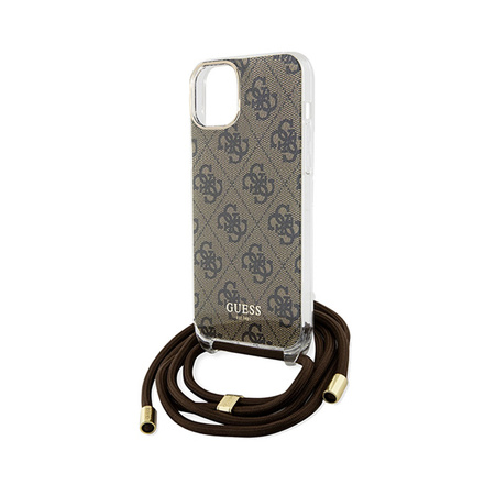 Guess Crossbody Cord 4G Print - Etui iPhone 15 (brązowy) (GUHCP15SHC4SEW)