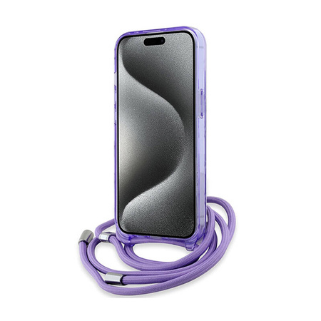Karl Lagerfeld IML Crossbody Monogram Karl & Choupette Head MagSafe - Etui iPhone 15 / 14 / 13 (fioletowy) (KLHMP15SHCKCKLCU)