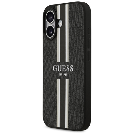 Guess 4G Printed Stripes MagSafe - Etui iPhone 17 (czarny) (GUHMP17SP4RPSK)
