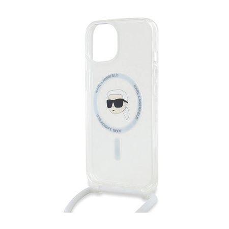 Karl Lagerfeld Crossbody IML Karl Head MagSafe - Etui iPhone 15 / 14 / 13 (przezroczysty) (KLHMP15SHCKHNT)