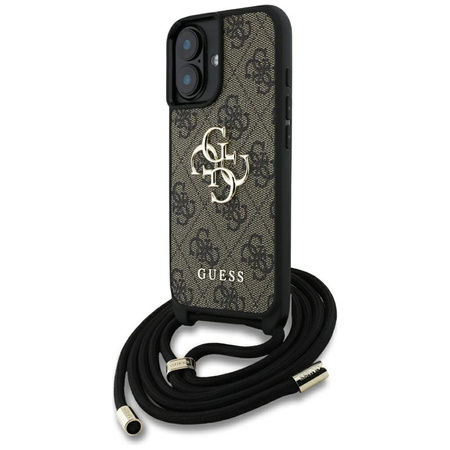 Guess 4G Big Logo Cord Strap Crossbody - Etui do iPhone 16 (brązowy) (GUHCP16SP4GMGCRW)