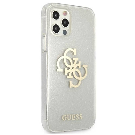 Guess Glitter 4G Big Logo - Etui iPhone 12 Pro Max (przezroczysty) (GUHCP12LPCUGL4GTR)