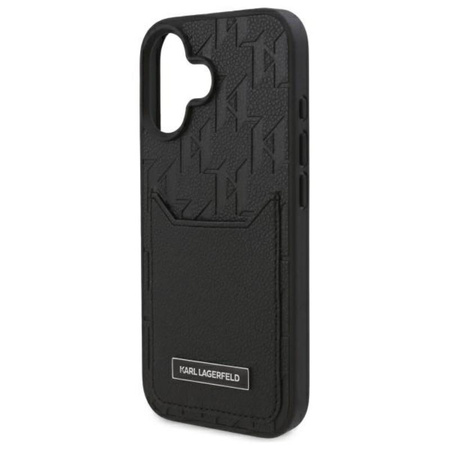 Karl Lagerfeld Cardslots Monogram - Etui iPhone 16 (czarny) (KLHCP16SPGKHPRPK)
