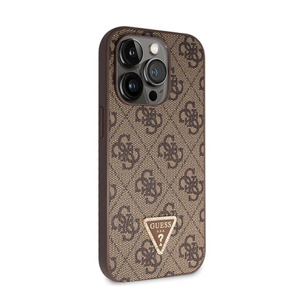 Guess Crossbody 4G Metal Logo - Etui iPhone 14 Pro (brązowy) (GUHCP14LP4TDSCPW)