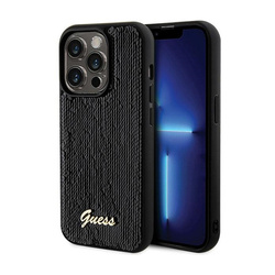 Guess Sequin Script Metal - Etui iPhone 13 Pro Max (czarny) (GUHCP13XPSFDGSK)